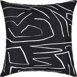Ray 22 inch Black and White Indoor Pillow