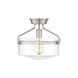 Modern 1 Light 13.25 inch Brushed Nickel Semi-Flush Ceiling Light