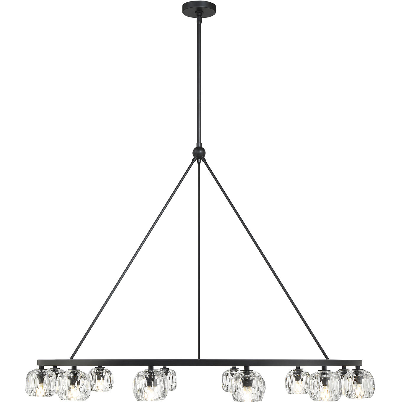 Aragon 12 Light 48 inch Matte Black Chandelier Ceiling Light