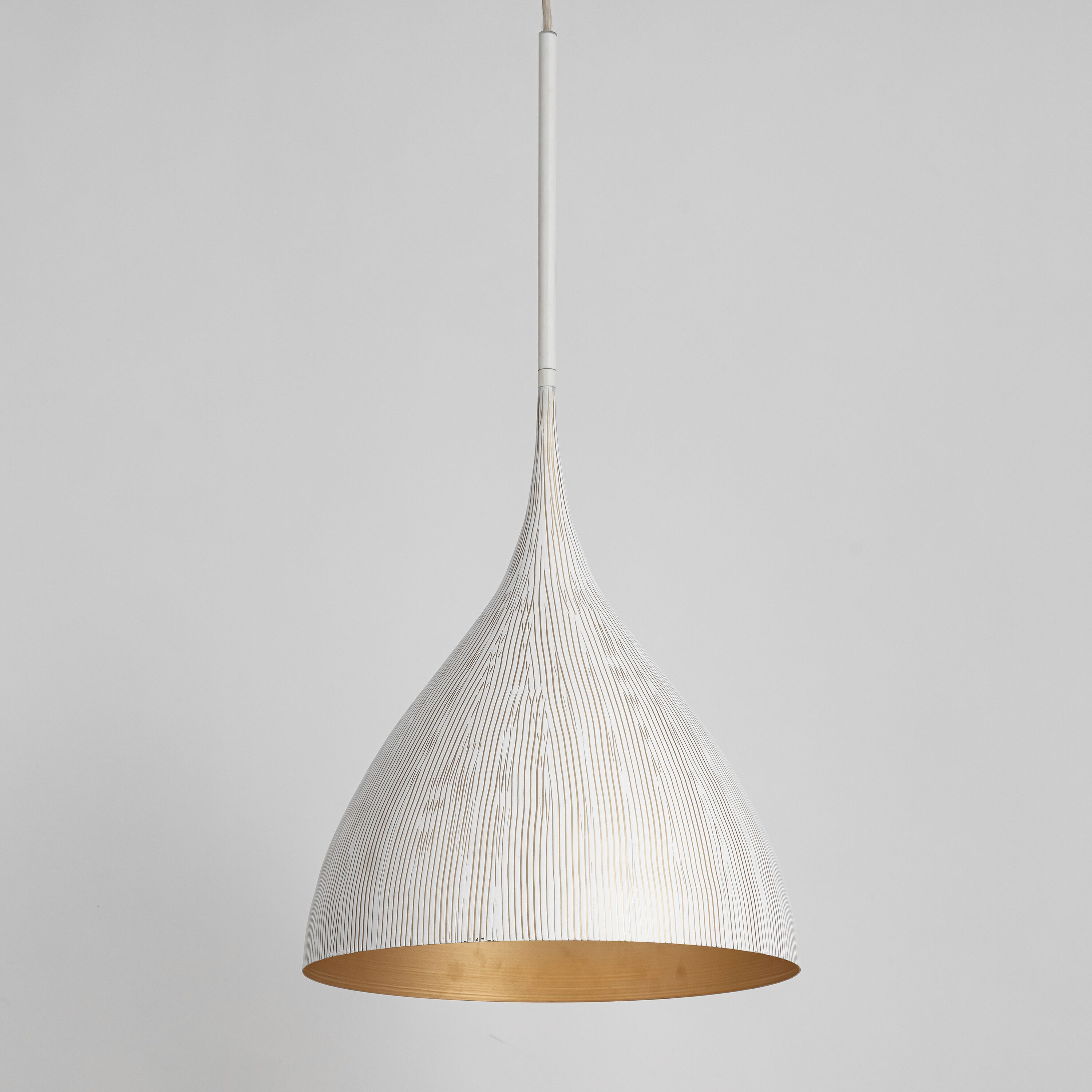 Fleur 1 Light 16.25 inch White and Gold Single Pendant Ceiling Light