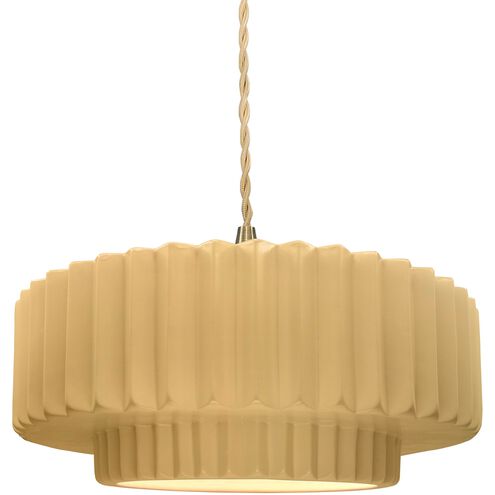 Radiance LED 14.5 inch Muted Yellow and Brushed Brass Pendant Ceiling Light