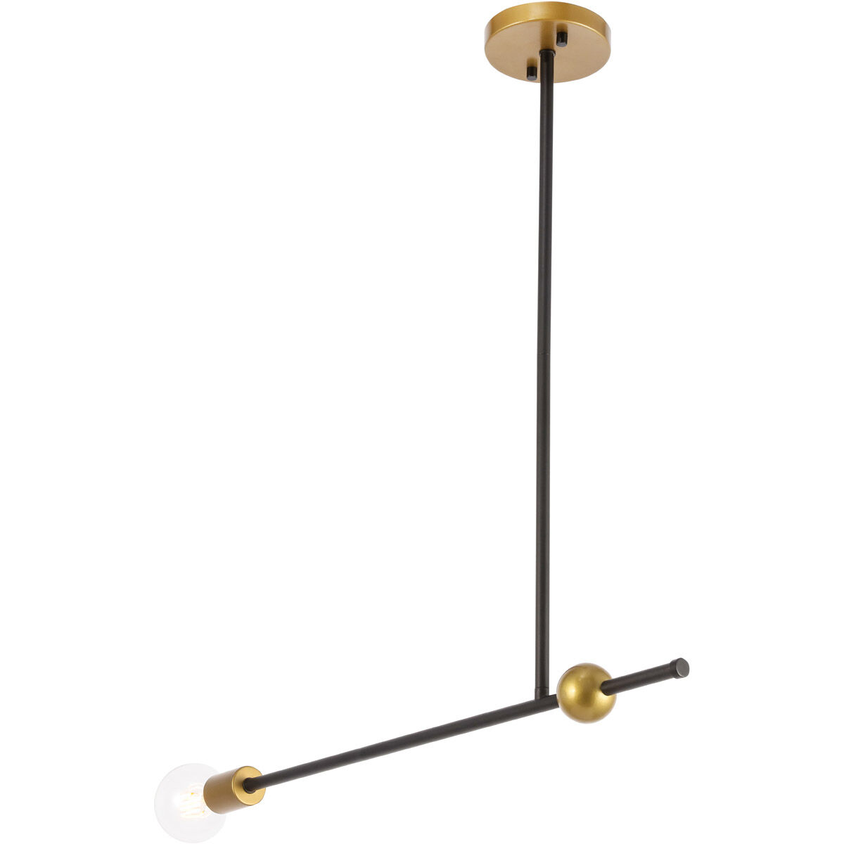 Brees 1 Light 27 inch Black and Brass Pendant Ceiling Light