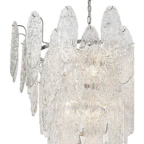 Frozen Cascade 13 Light 34 inch Polished Chrome Chandelier Ceiling Light