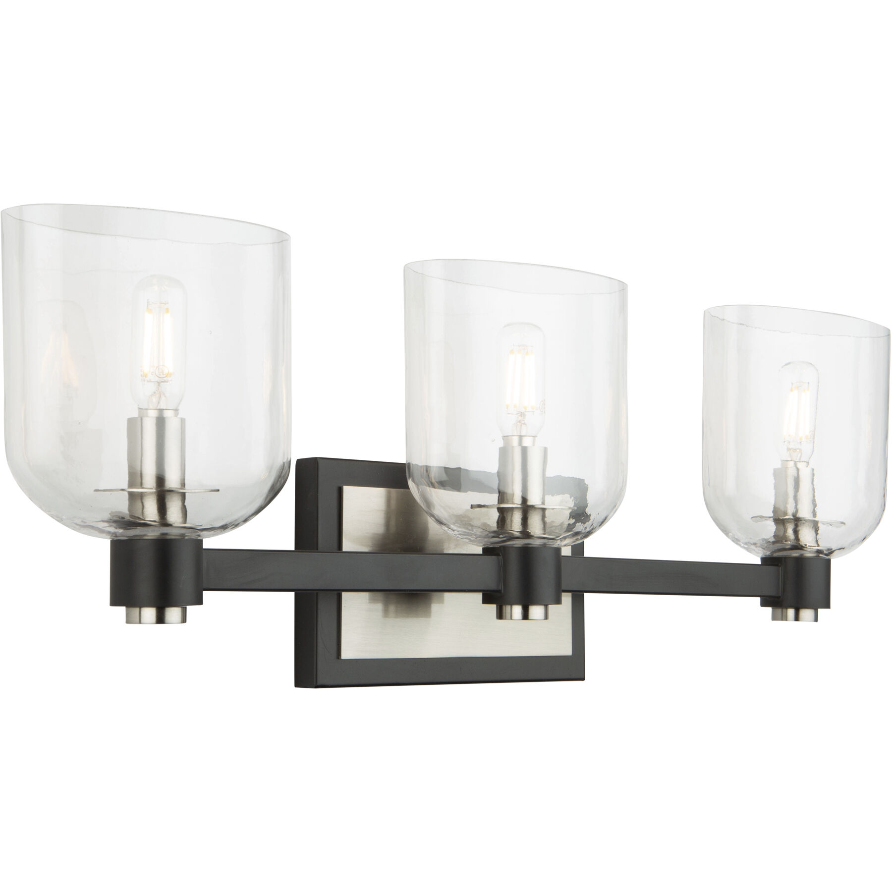Lyndon 3 Light 24.01 inch Black and Brushed Nickel Vanity Light Wall Light