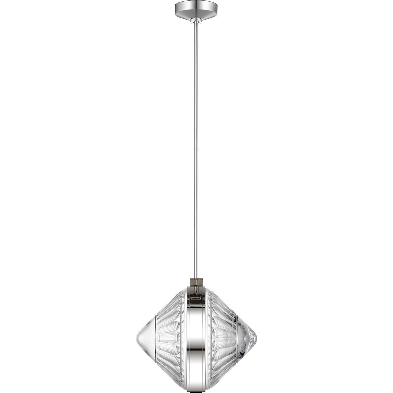 Waterford Copper Coast LED 15 inch Polished Nickel Olive Cut Pendant Ceiling Light
