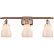 Ballston Ellery LED 26 inch Antique Copper Bath Vanity Light Wall Light in White Glass, Ballston