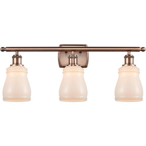 Ballston Ellery LED 26 inch Antique Copper Bath Vanity Light Wall Light in White Glass, Ballston