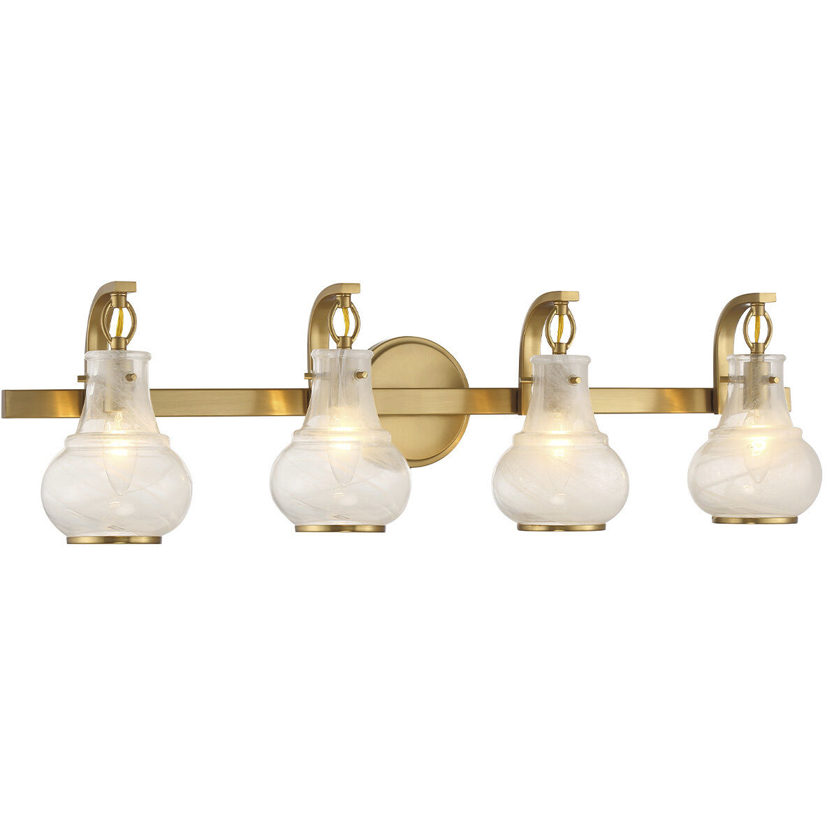 Adams 4 Light 32 inch Warm Brass Bathroom Vanity Light Wall Light