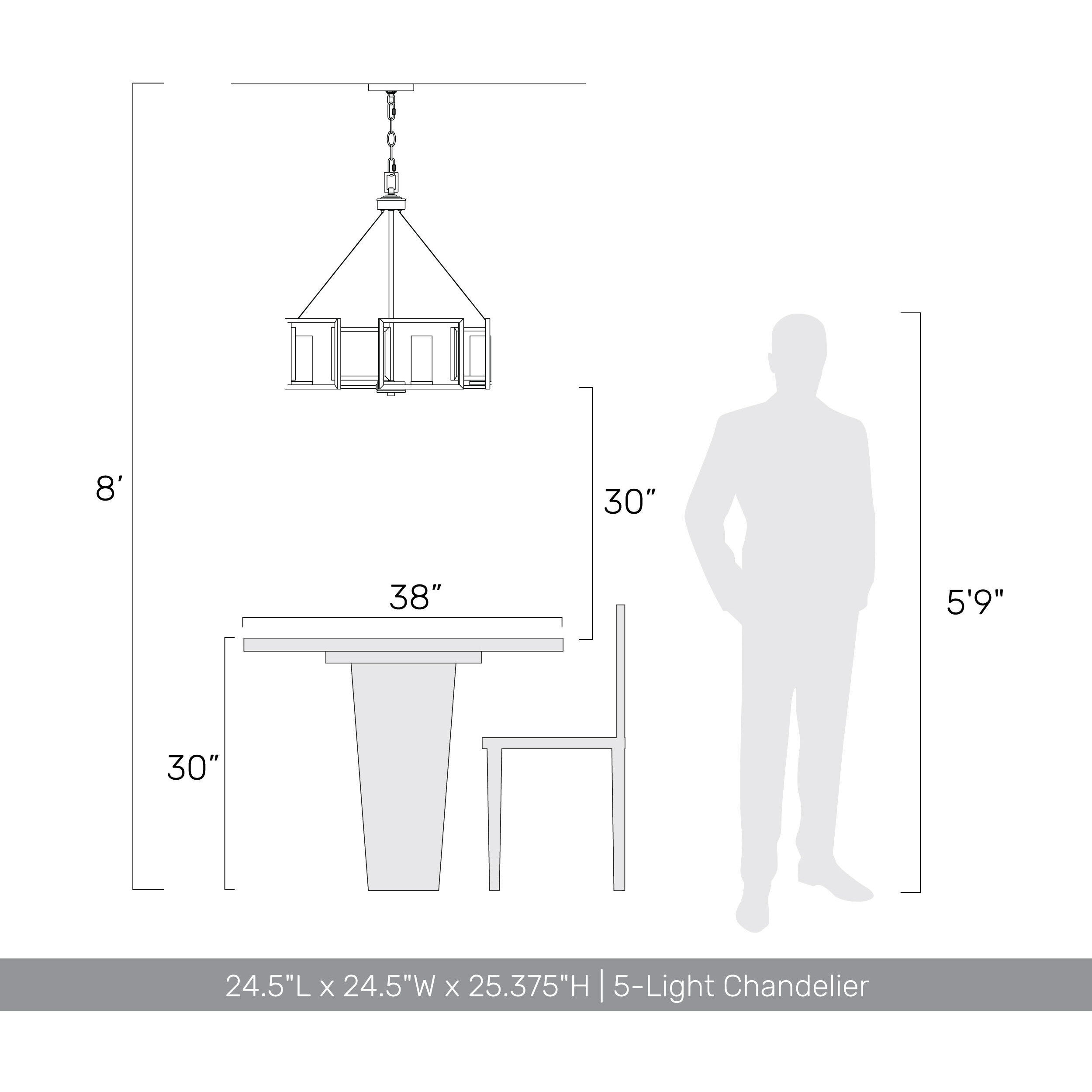 Marco 5 Light 24.5 inch White Gold Chandelier Ceiling Light