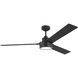 Jovie 58 LED 58 inch Midnight Black with Midnight Black/American Walnut reversible blades Indoor/Outdoor Ceiling Fan