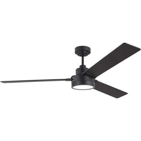 Jovie 58 LED 58 inch Midnight Black with Midnight Black/American Walnut reversible blades Indoor/Outdoor Ceiling Fan