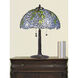 Porto Wisteria 29.5 inch 75.00 watt Antique Bronze Tiffany Table Lamp Portable Light