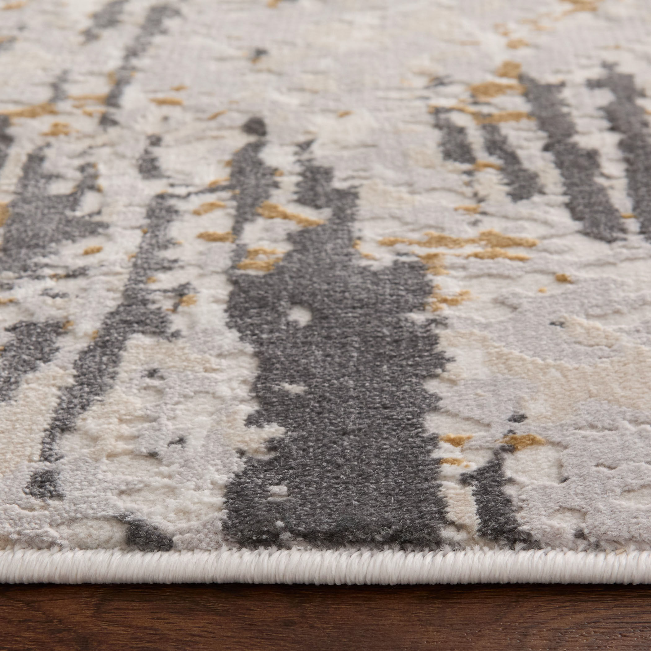 Veleka Gray and Gold Indoor Rug