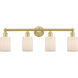 Hadley 4 Light 31.5 inch Satin Gold Bath Vanity Light Wall Light in Matte White