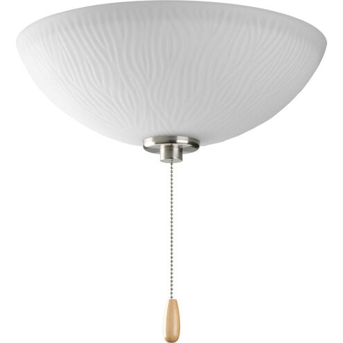Laguna 3 Light Brushed Nickel Fan Light Kit in Incised Wave Pattern In Etched Opal