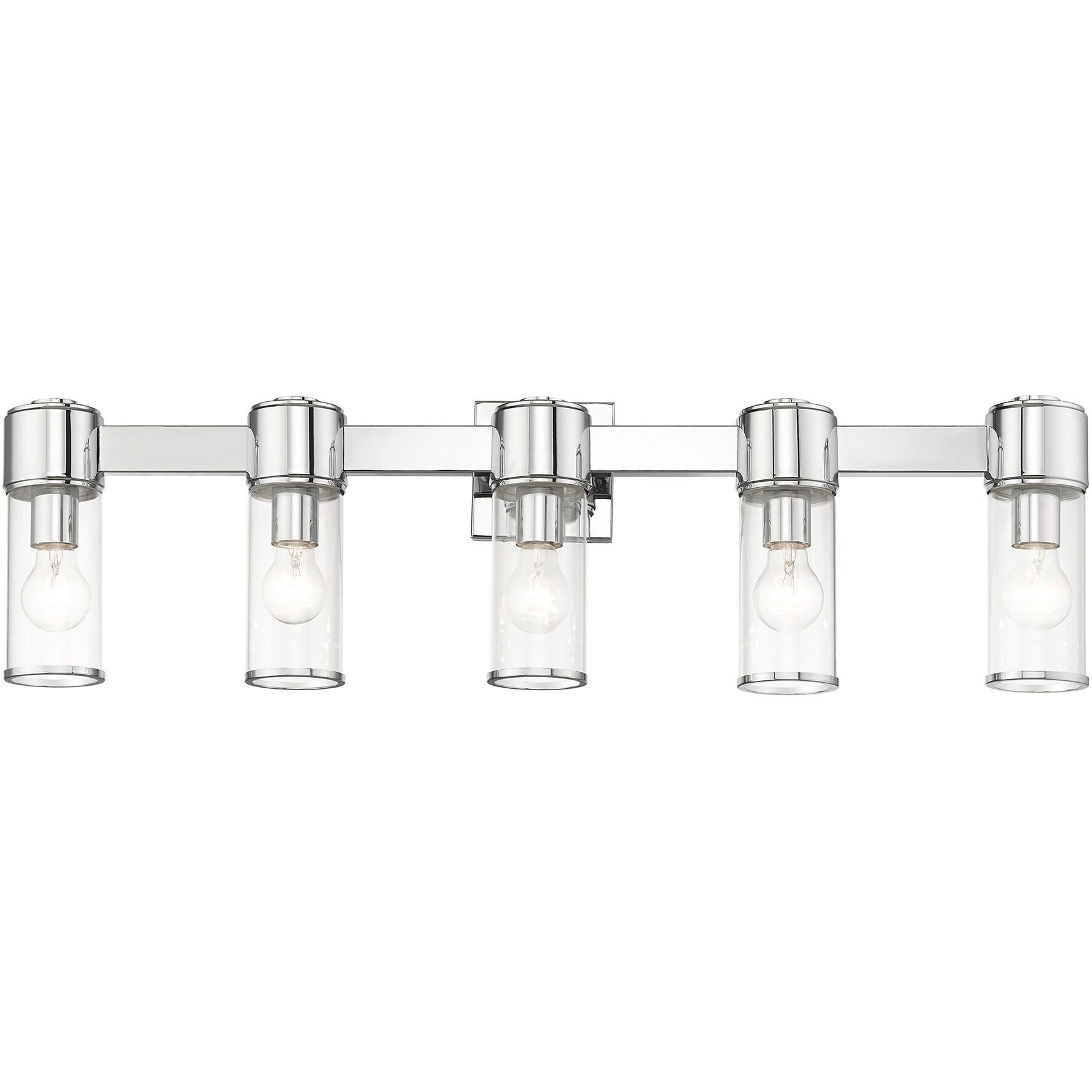 Quincy 5 Light 35.5 inch Polished Chrome Vanity Wall Sconce Wall Light, Large