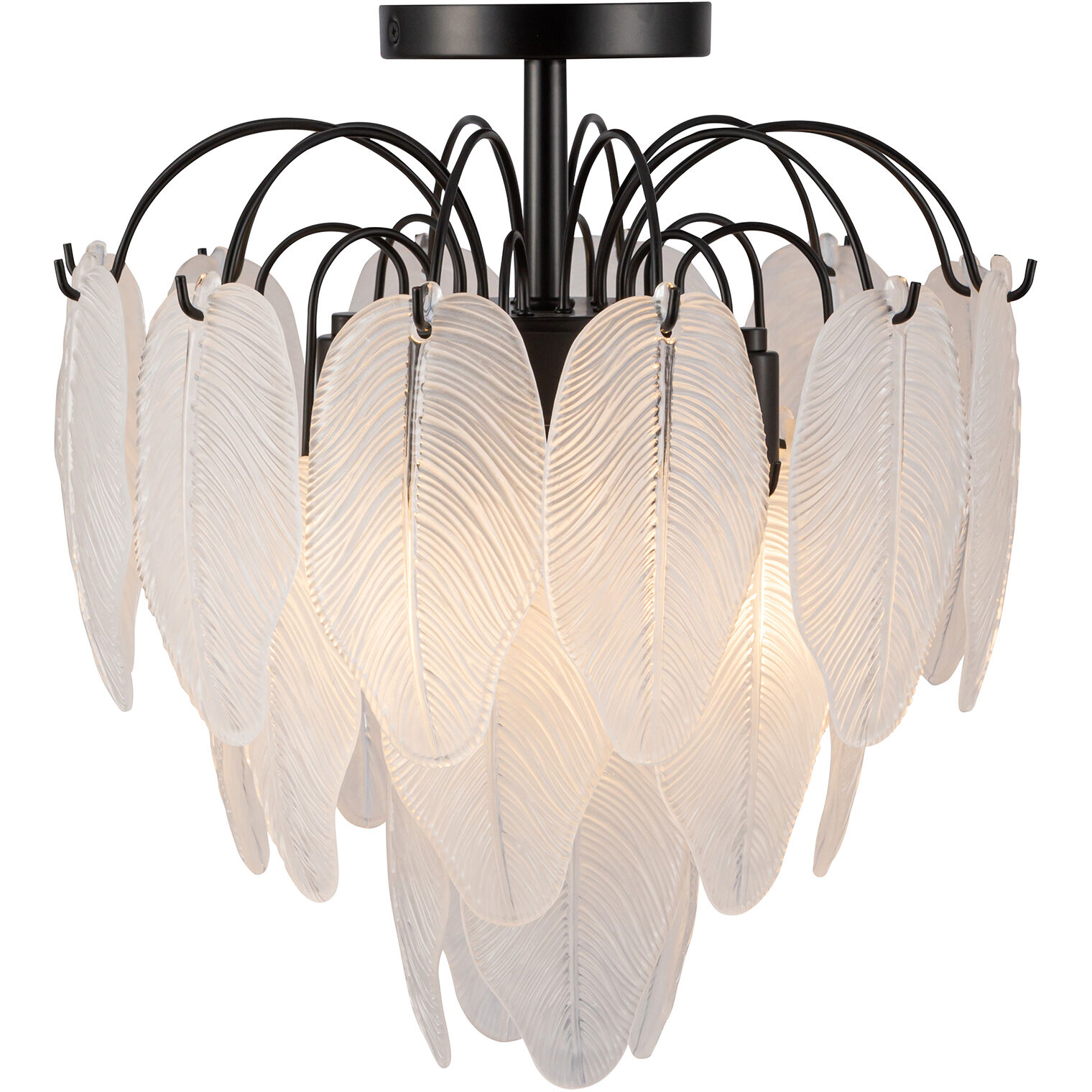 Alessia 4 Light 13.6 inch Black and White Semi Flush Mount Ceiling Light