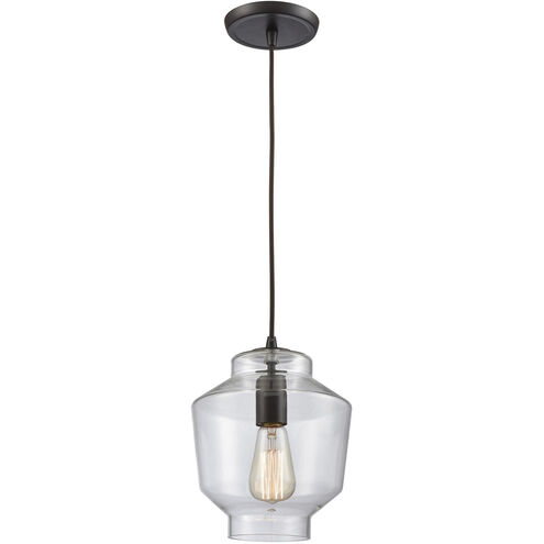 Barrel 1 Light 8 inch Oil Rubbed Bronze with Clear Mini Pendant Ceiling Light