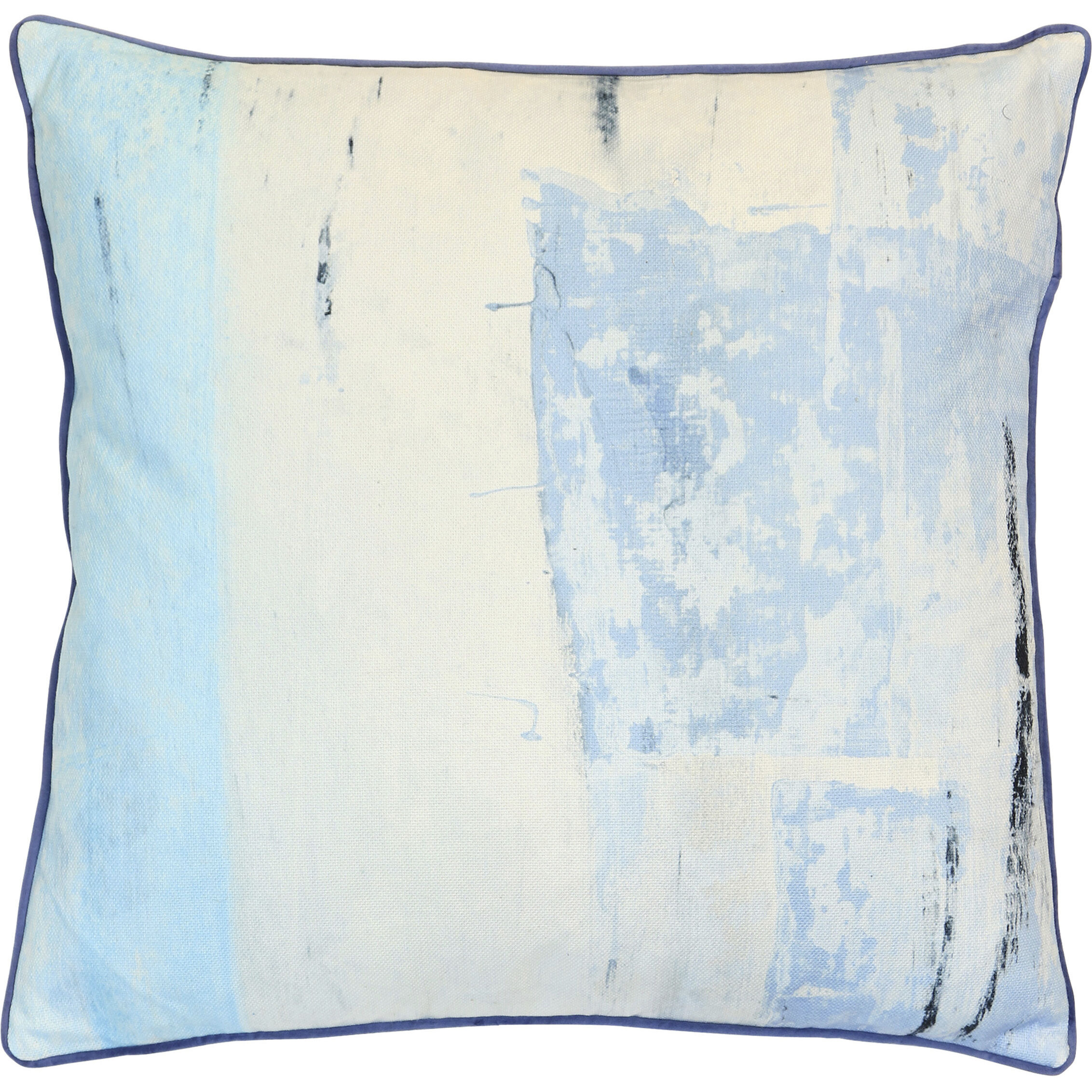 Tidewashed Crush 22 inch Coastal Blue Pillow in 22" x 22"