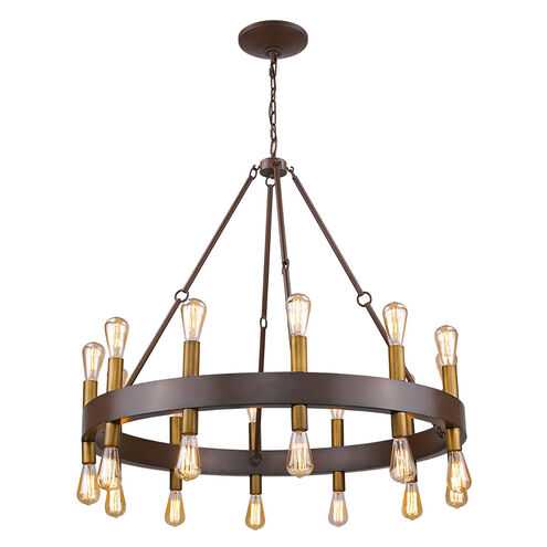 Cumberland 24 Light 42 inch Faux Wood Finish Chandelier Ceiling Light