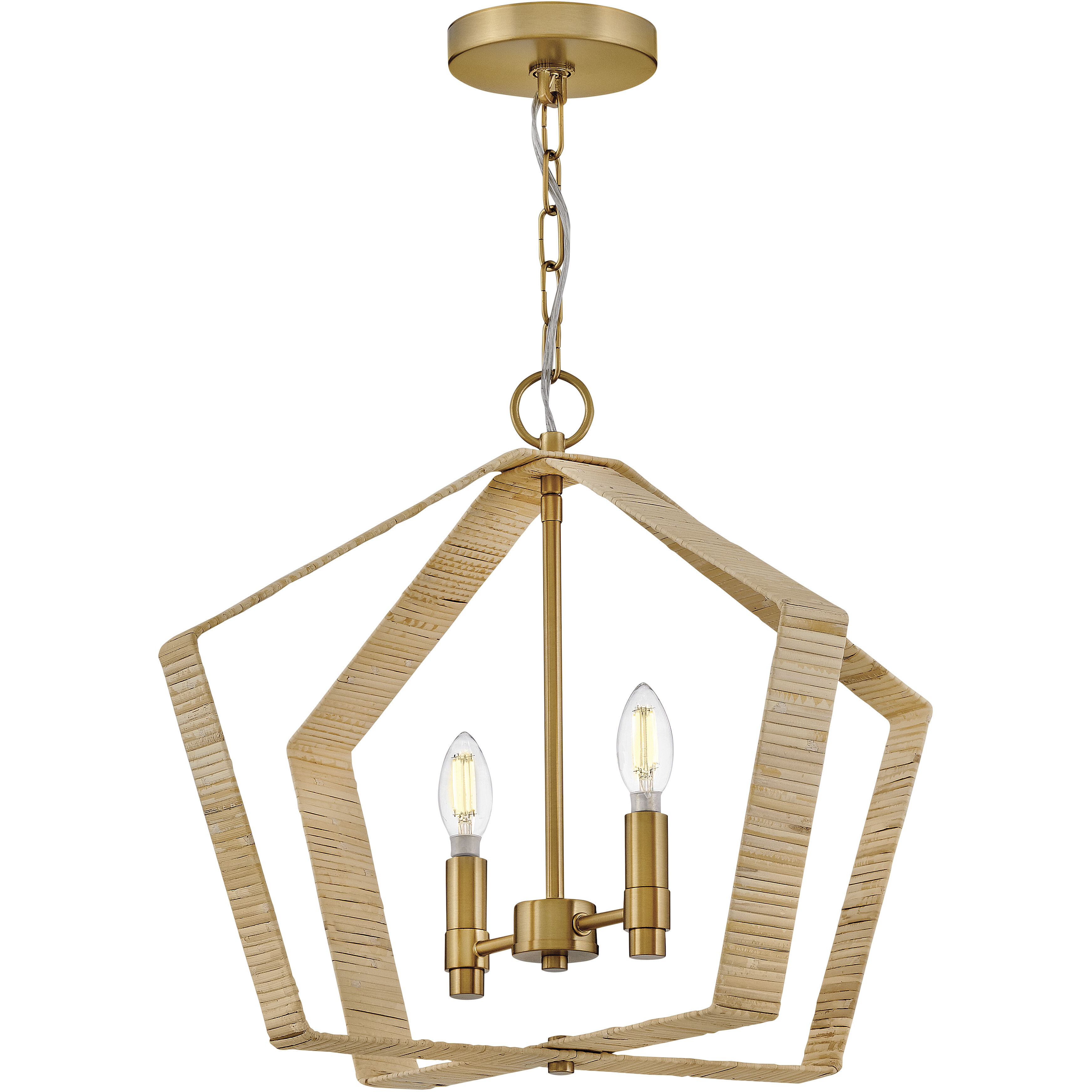 Sammi 2 Light 20 inch Lacquered Brass Pendant Ceiling Light