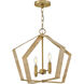 Sammi 2 Light 20 inch Lacquered Brass Pendant Ceiling Light
