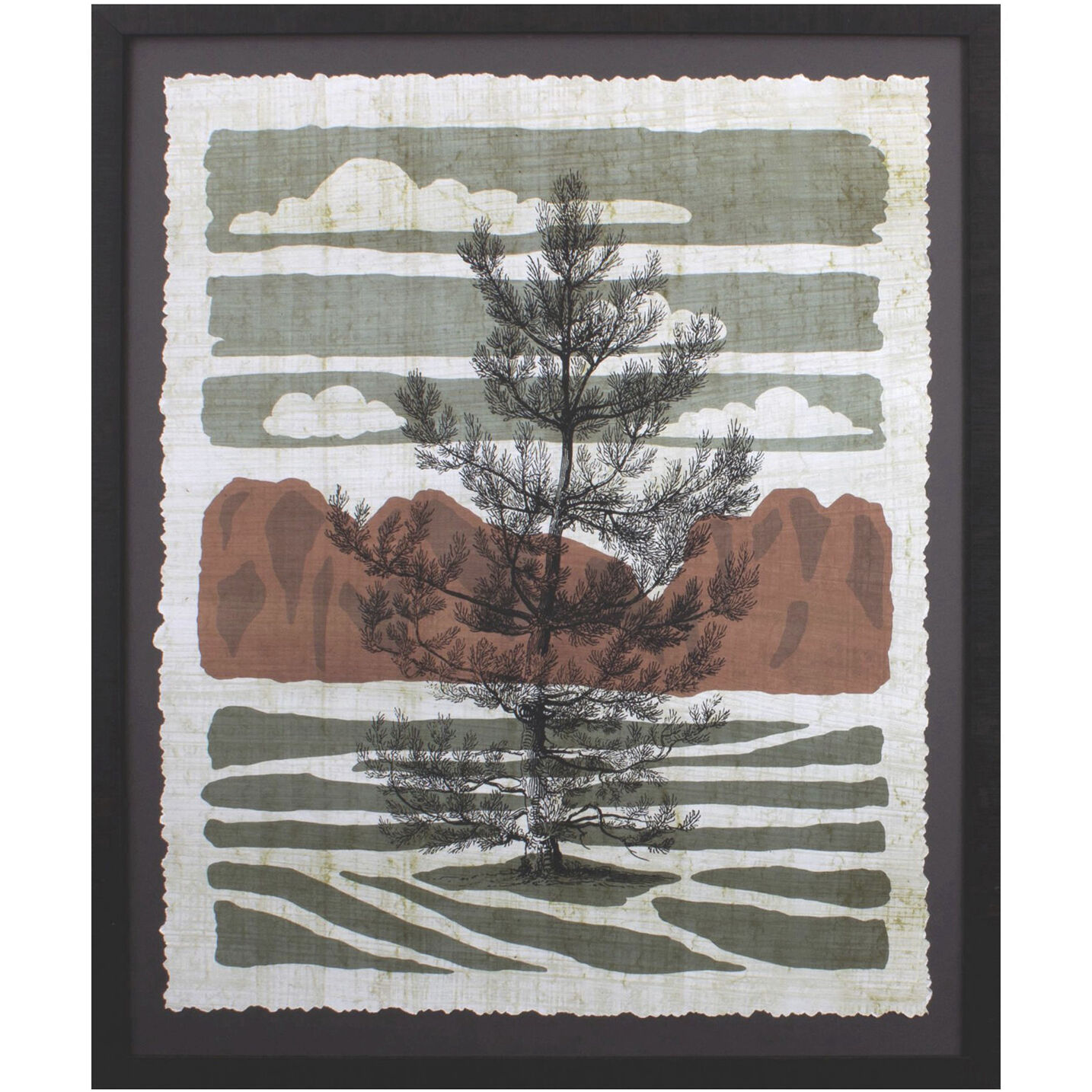 Arboria Green and Orange and Neutral and Brown Framed Art, Propac