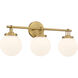 Ortesa 3 Light 24 inch Legacy Brass Vanity Wall Light