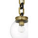 Marie Flanigan Bellamy LED 8 inch Soft Brass and Bronze Globe Chandelier Ceiling Light in Clear Glass