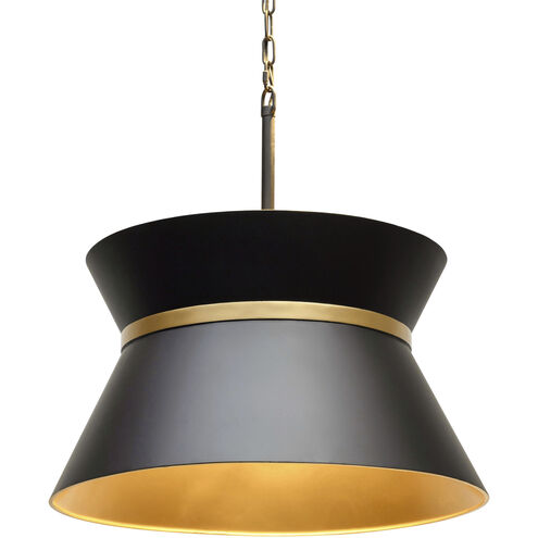 Mad Hatter 4 Light 24 inch Matte Black and French Gold Pendant Ceiling Light