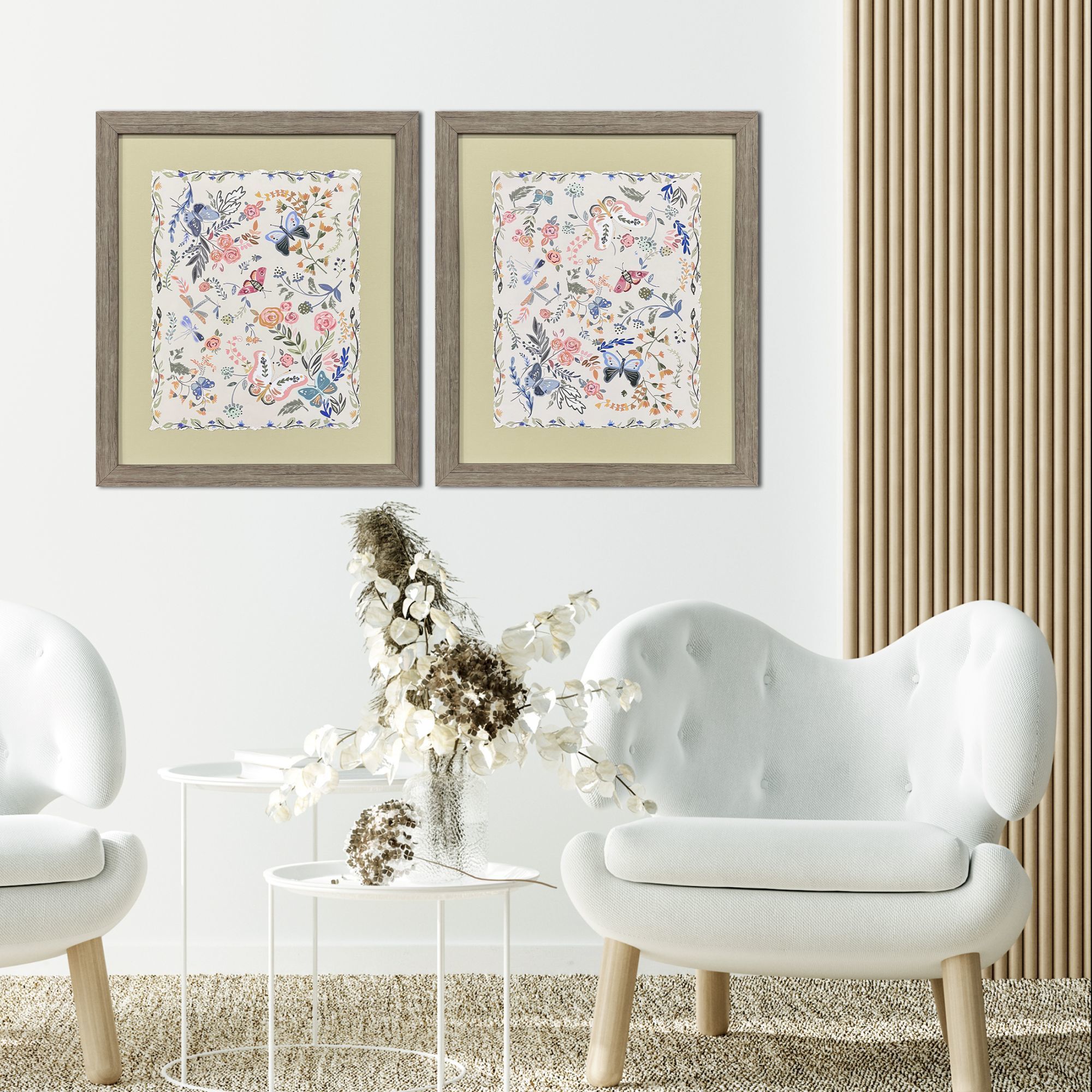 Garden Friends Blue and Green and Pink and Orange Framed Art, Propac