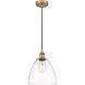 Edison Dome 1 Light 9 inch Brushed Brass Mini Pendant Ceiling Light