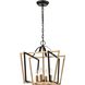 Bridgette 4 Light 16 inch Matte Black with Satin Brass Chandelier Ceiling Light
