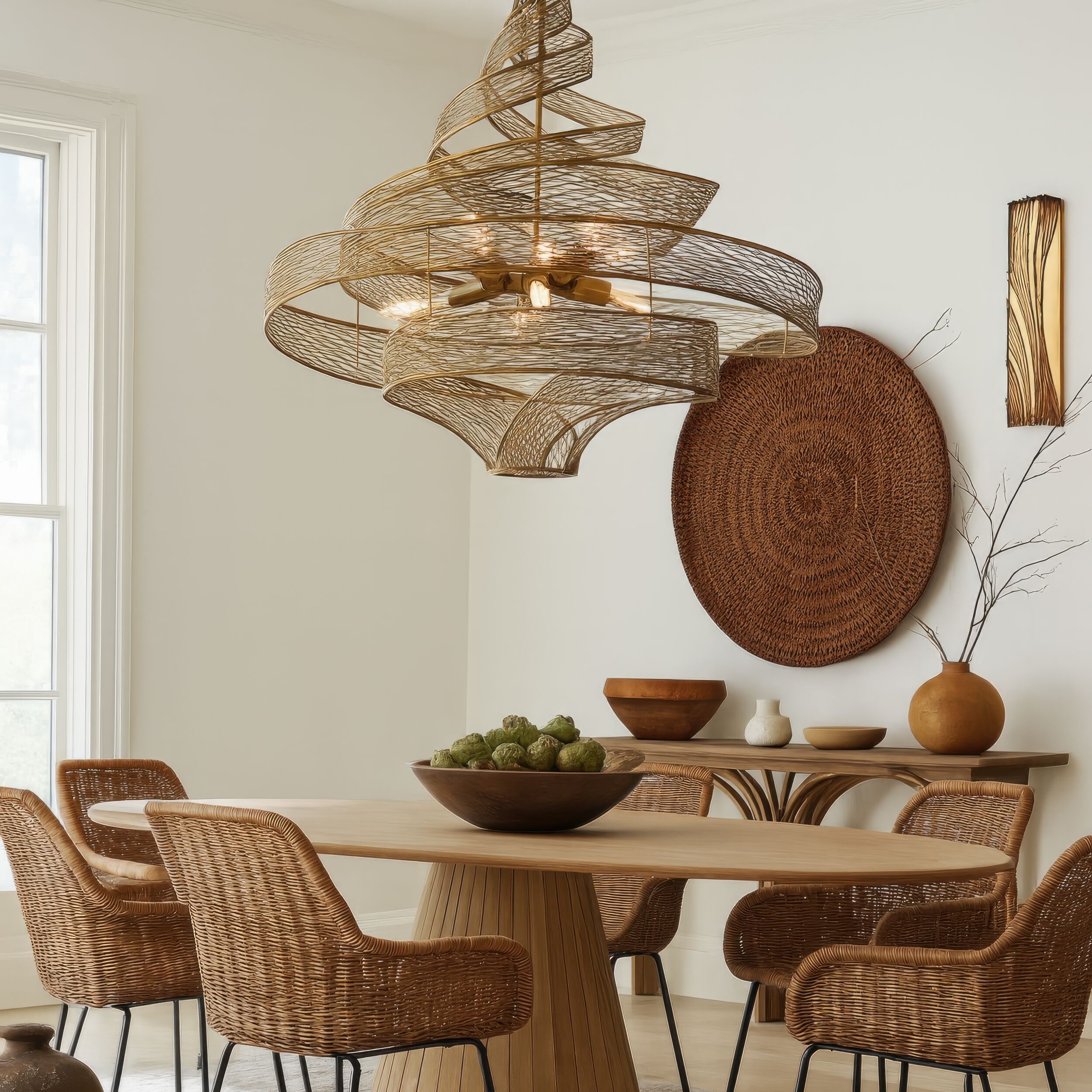 Flow 8 Light 36 inch Hammered Ore Pendant Ceiling Light