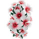 Hibiscus 7 Light 14 inch Glossy White/Pink/Green Wall Sconce Wall Light, Sasha Bikoff Collection