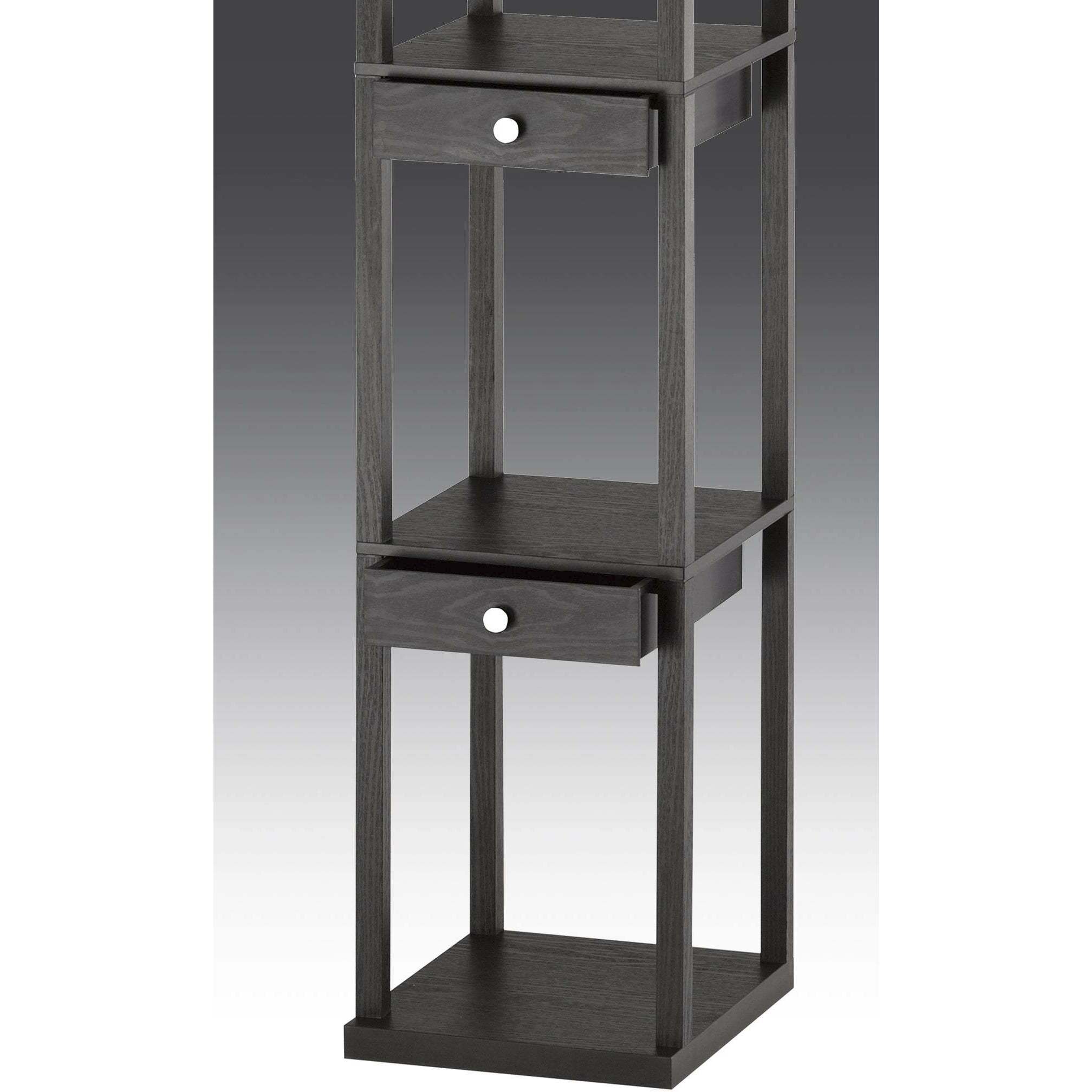 Murray 72 inch 150 watt Black Drawer Shelf Lamp Portable Light