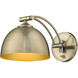 Rey 1 Light 8 inch Aged Brass Articulating Wall Sconce Wall Light, Adjustable