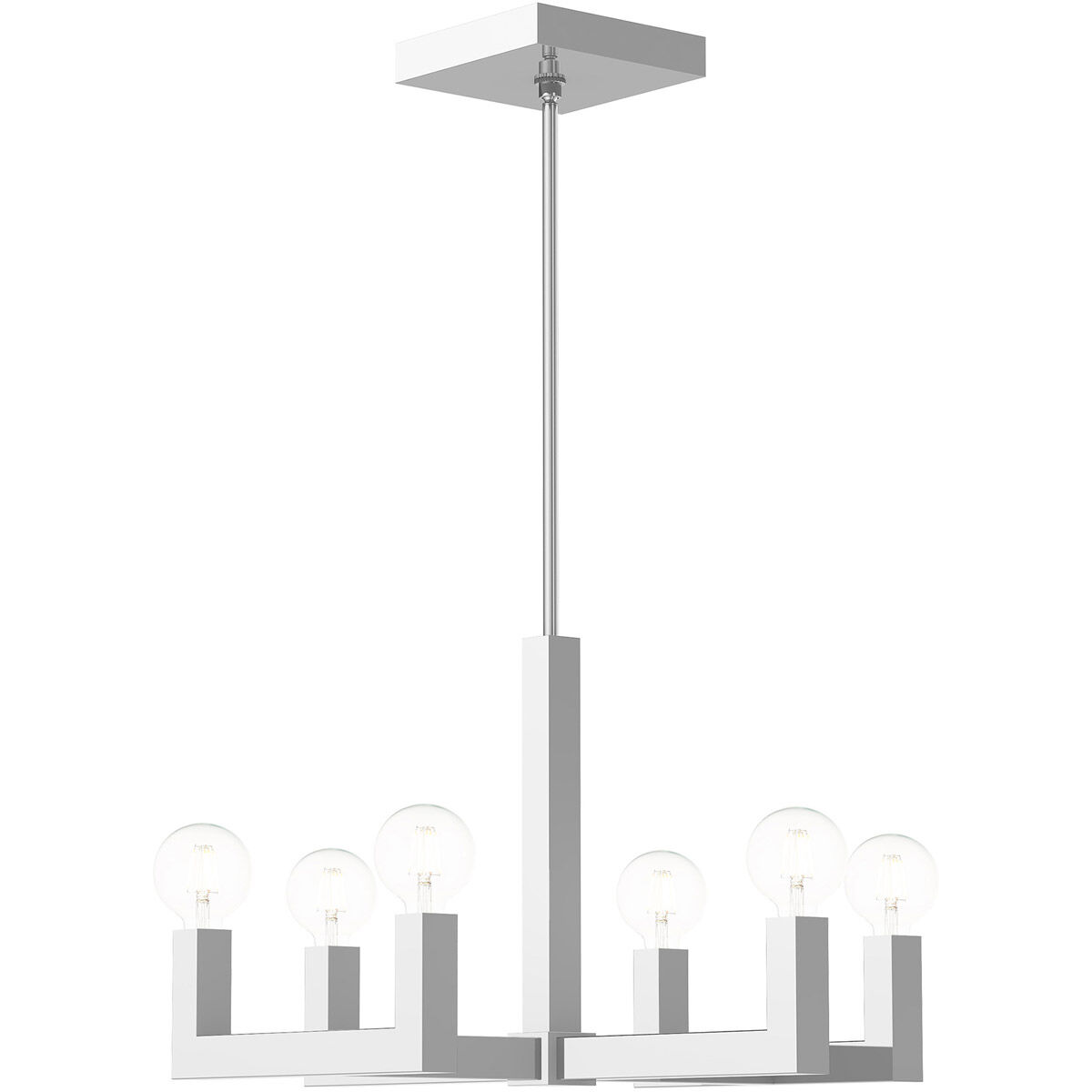 Solna 6 Light 24 inch Polished Chrome Chandelier Ceiling Light