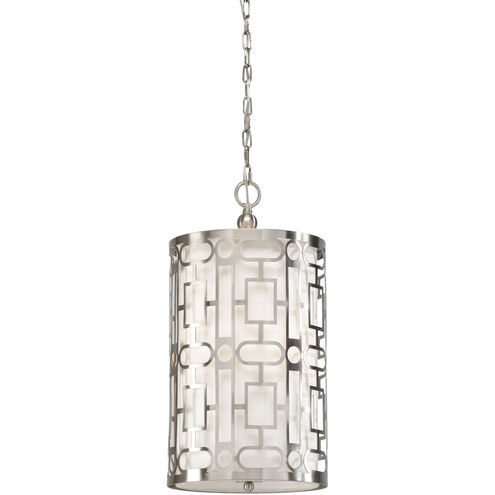 Wildwood 3 Light 12 inch Nickel/Off White Pendant Ceiling Light