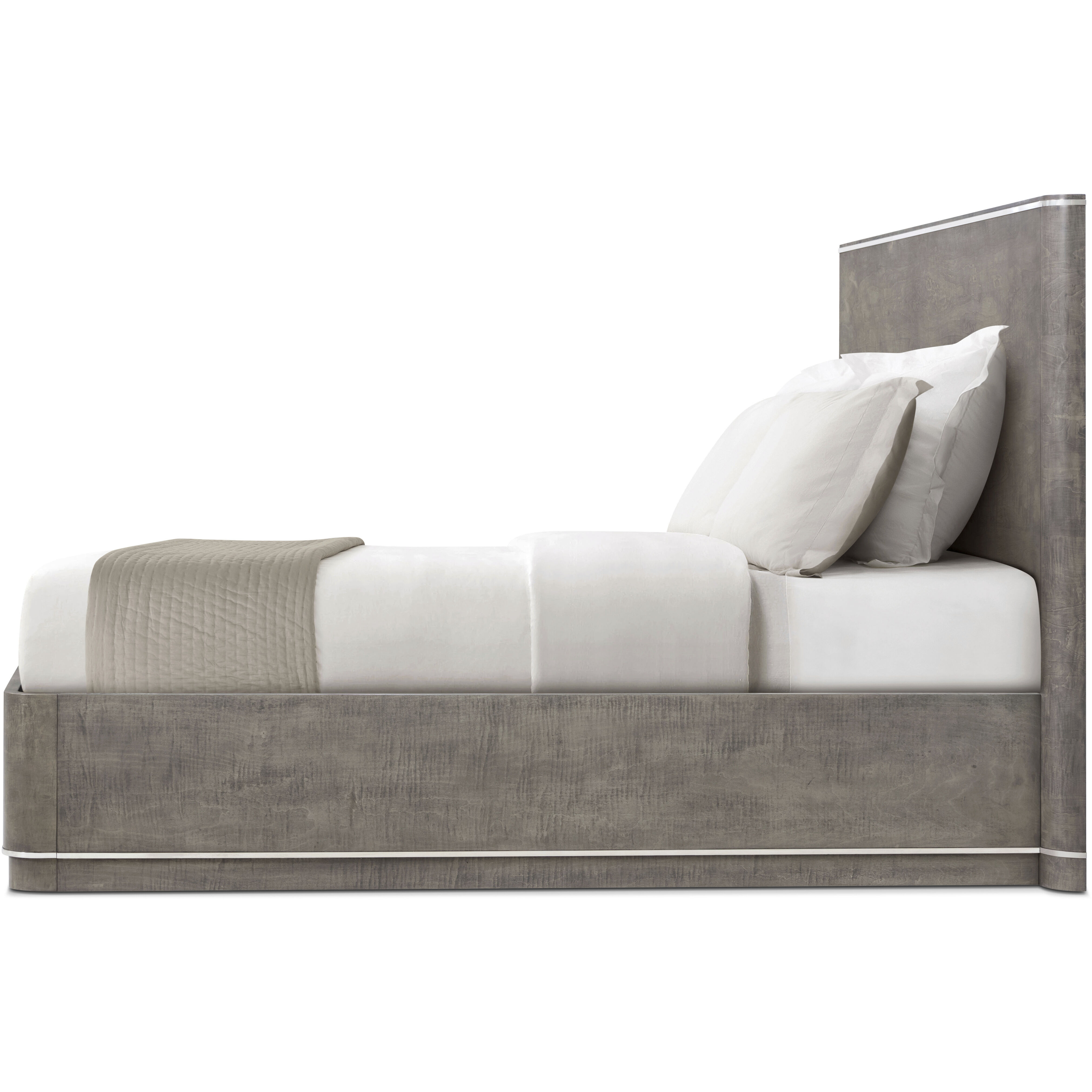 Hudson Pebble Grey California King Bed, Wooden