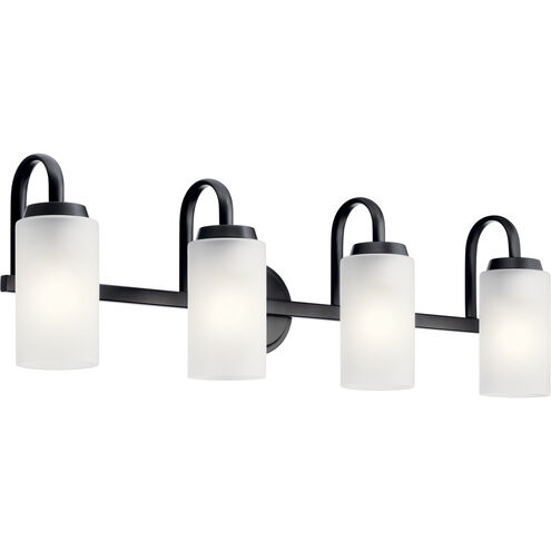 Kennewick 4 Light 32 inch Black Bath Vanity Light Wall Light