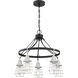 Neighborhood Thatcher 5 Light 25 inch Flat Black/Brushed Polished Nickel Chandelier Ceiling Light, Neighborhood Collection