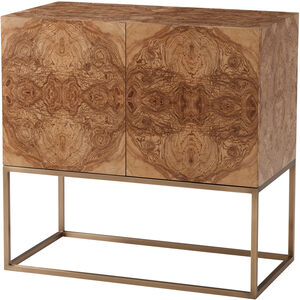 Keno Bros. Olive Ash Burl Veneer Decorative Chest Cabinet
