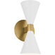 AERIN Albertine 2 Light 5 inch Matte White Bath Vanity Wall Sconce Wall Light