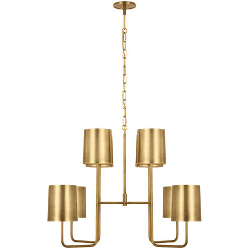 Barbara Barry Go Lightly LED 30 inch Soft Brass Two Tier Chandelier Ceiling Light, Extra Large