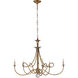 Eric Cohler Double Twist 5 Light 36 inch Hand-Rubbed Antique Brass Chandelier Ceiling Light, Large