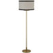 kate spade new york Walker 58 inch 4.6 watt Gild Cordless Floor Lamp Portable Light in Linen with Black Linen Trim