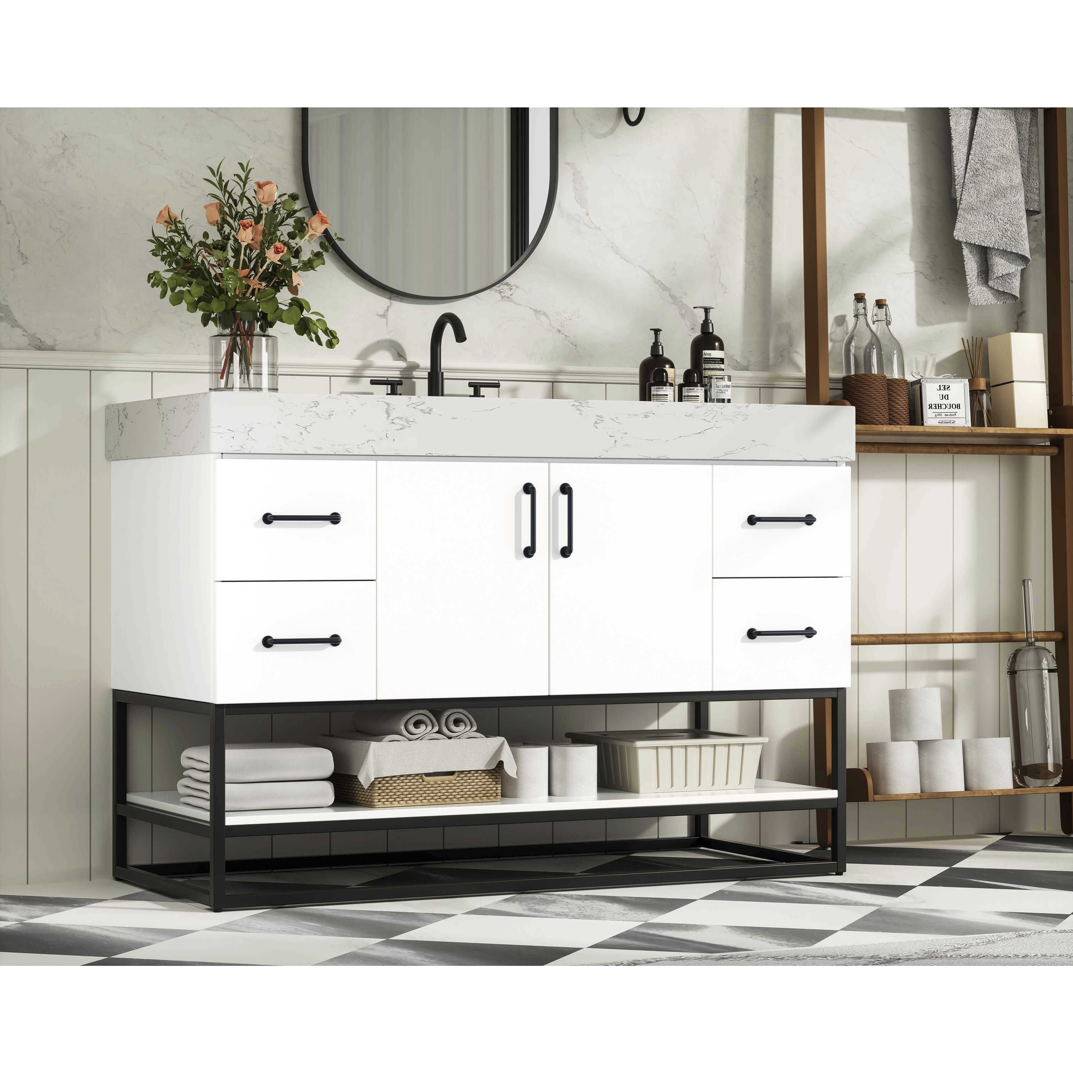 Caroline 48 X 34 inch White Bathroom Vanity Cabinet