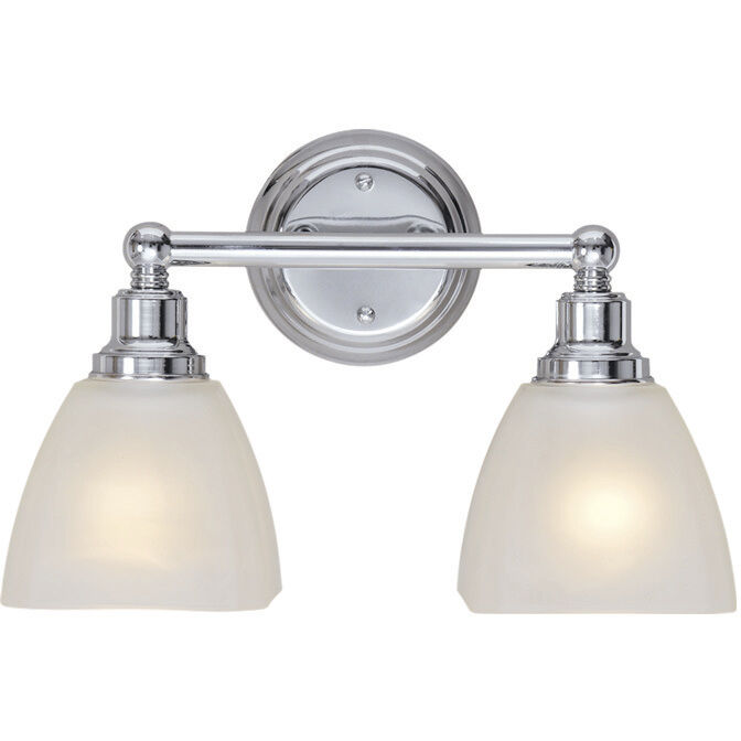 Bradley 2 Light 14.5 inch Chrome Vanity Light Wall Light in Light Tea-Stained Glass