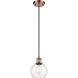 Ballston Athens 1 Light 6 inch Antique Copper Mini Pendant Ceiling Light in Clear Glass